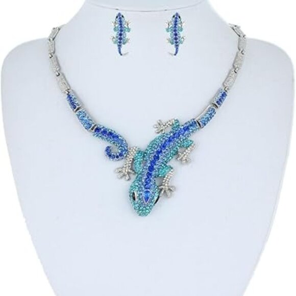 Neiman Marcus Atelier Austrian Crystal Lizard Necklace - Picture 1 of 3
